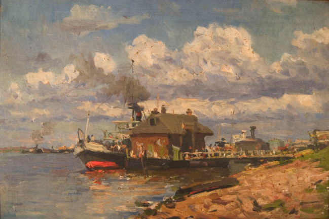 On the Volga - S.V. Skopov russian realist painting