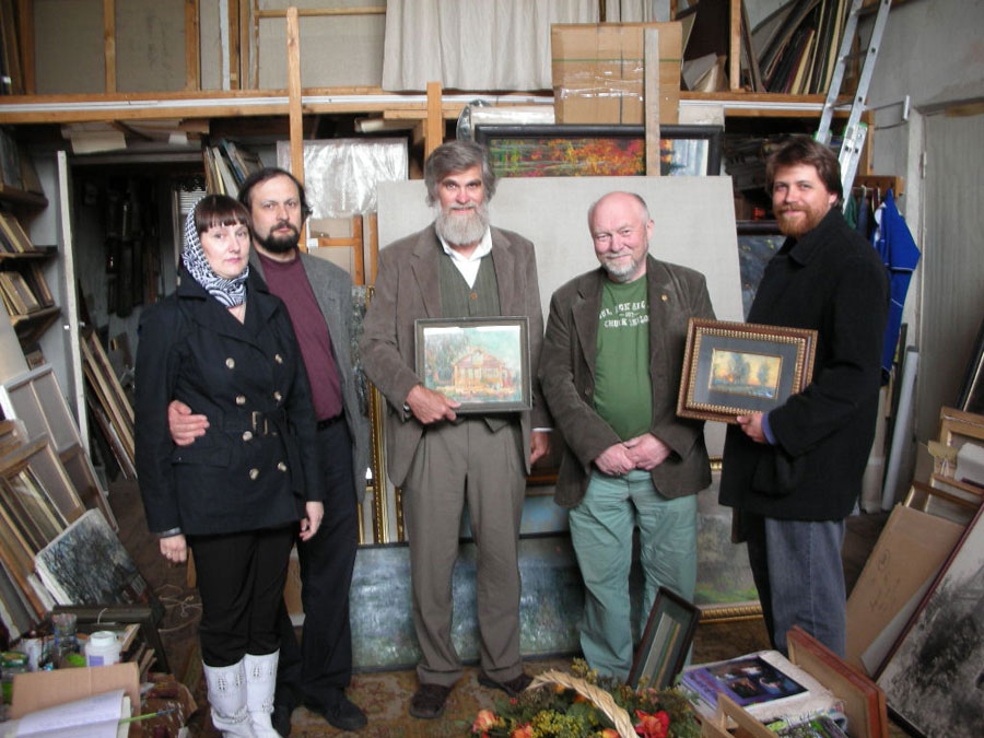 Olga Belakovskaya, Nikolai Dubovik, John Wurdeman, Mikhail Abakumov, John Wurdeman At Abakumov's studio